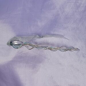 OR5 Gold Light Blue - Handblown Glass Icicle Ornament